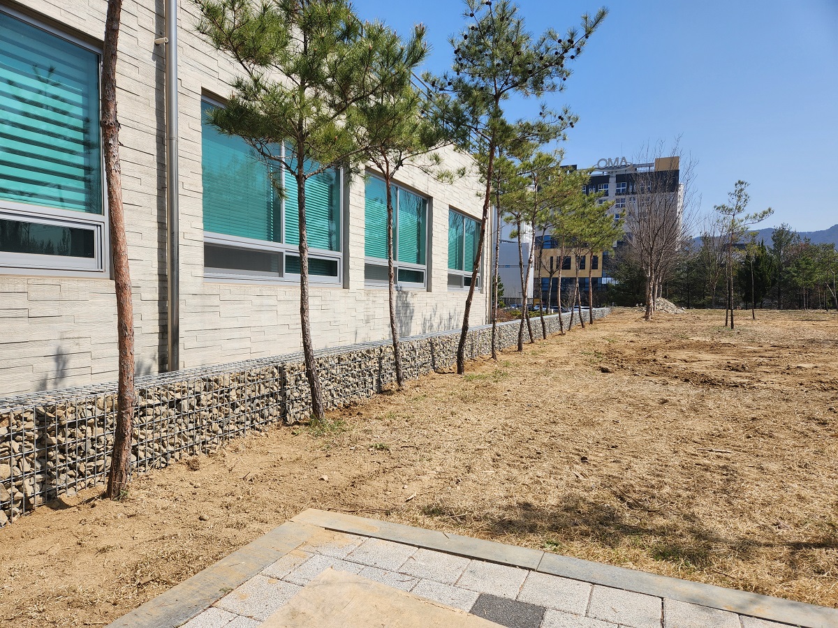 낮은 담장 개비온