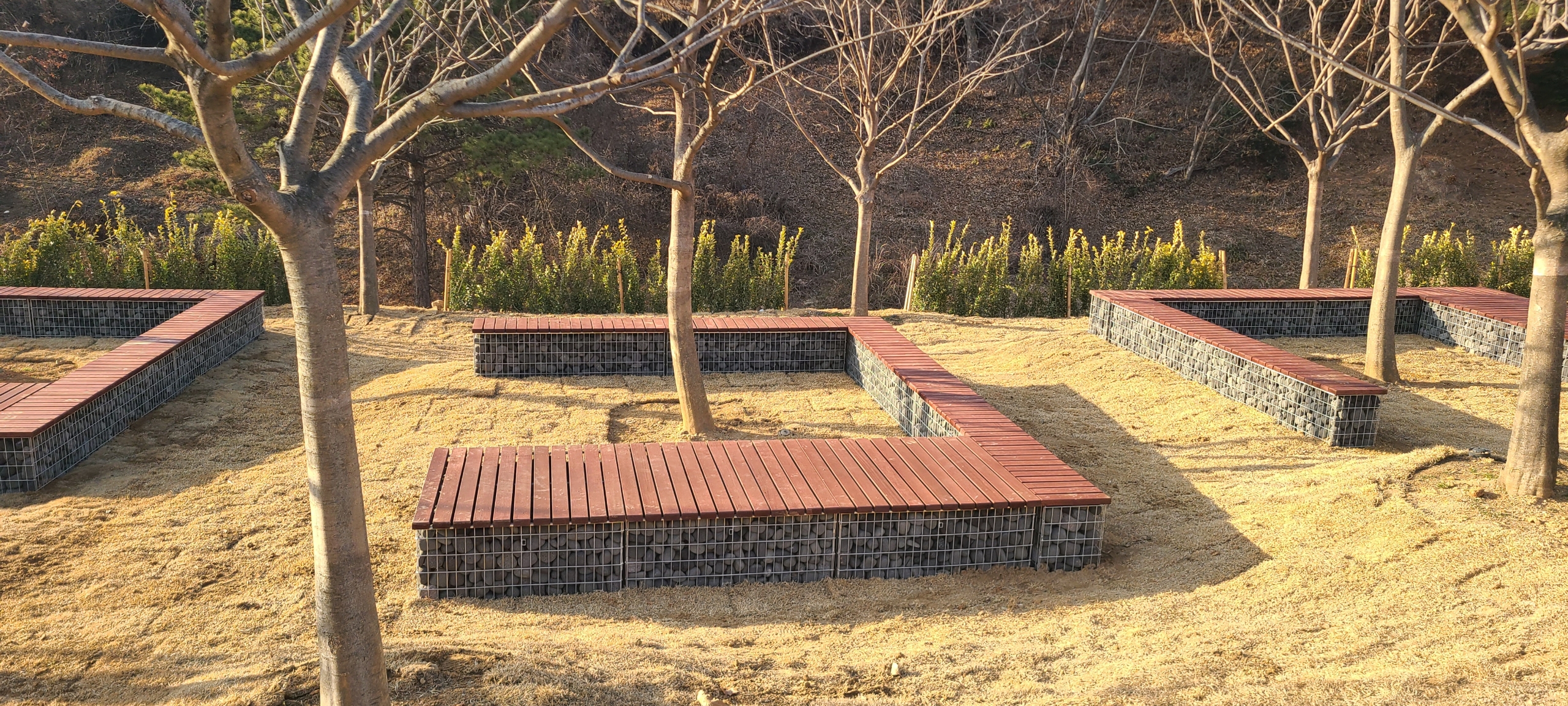 완제품 개비온 벤치